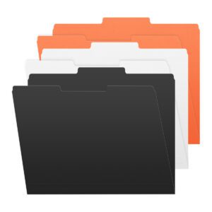 11 pt Top Tab File Folders, 1/3 Cut, Letter Size, Assorted Spooky Theme Colors - Black, Orange and White (Box of 100) - Image 3