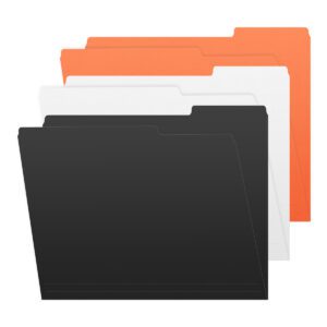 11 pt Top Tab File Folders, 1/3 Cut, Letter Size, Assorted Spooky Theme Colors - Black, Orange and White (Box of 100) - Image 4