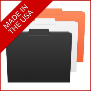 11 pt Top Tab File Folders, 1/3 Cut, Letter Size, Assorted Spooky Theme Colors - Black, Orange and White (Box of 100) - Image 6