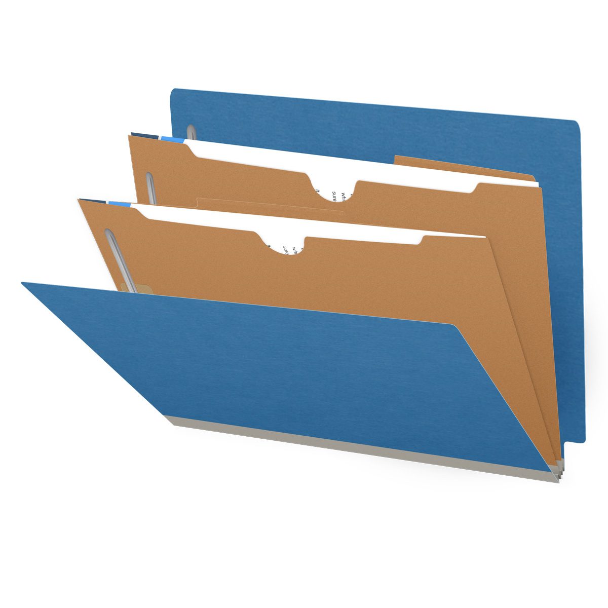File Divider Blue Pressboard Classification Folders, Full Cut End Tab, Letter Size, 2 ...
