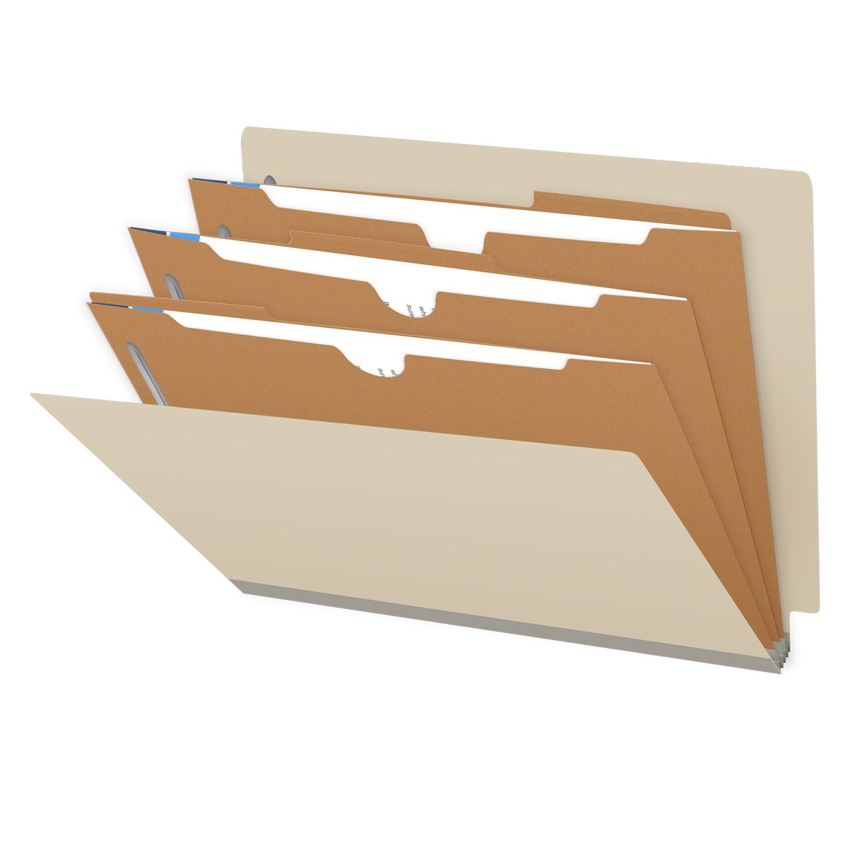 Pressboard Classification Folders, Full Cut End Tab, Letter Size, 3 ...