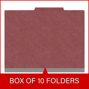 25 Pt. Pressboard Classification Folders, 2/5 Cut ROC Top Tab, Letter Size, 3 Pocket Dividers, Dark Red (Box of 10) - Image 6