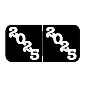 2025 Year Labels, Black, Jeter Compatible, 3/4" X 1-1/2" - Roll of 500 - Image 1