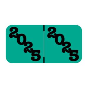 2025 Year Labels, Green, Jeter Compatible, 3/4" X 1-1/2" - Bulk (5 Rolls of 500) - Image 1