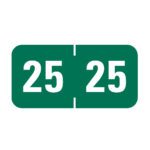 2025 Year Labels, Green, Tab Products Compatible, 3/4" X 1-1/2" - Roll of 500