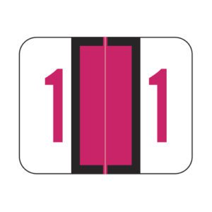 Tab Compatible Numeric Labels, Number "1", Red, Vinyl Stock, 1" X 1-1/4" Individual Numbers - Roll of 500 - Image 1