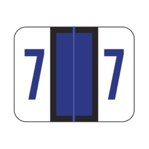 Tab Compatible Numeric Labels, Number "7", Purple, Vinyl Stock, 1" X 1-1/4" Individual Numbers - Roll of 500 - Image 1