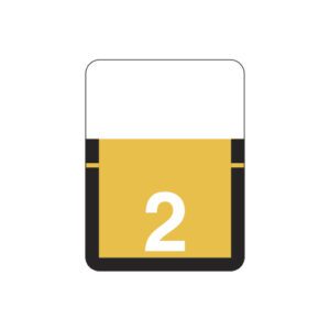 Top Tab Compatible Numeric Labels, Number "2", Light Orange, Vinyl Stock, 1" X 3/4" Individual Numbers - Roll of 500 - Image 1