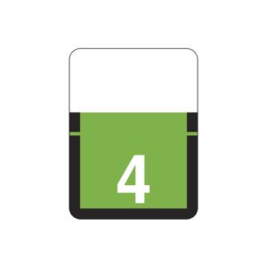 Top Tab Compatible Numeric Labels, Number "4", Light Green, Vinyl Stock, 1" X 3/4" Individual Numbers - Roll of 500 - Image 1