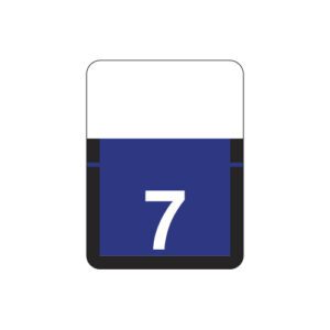 Top Tab Compatible Numeric Labels, Number "7", Purple, Vinyl Stock, 1" X 3/4" Individual Numbers - Roll of 500