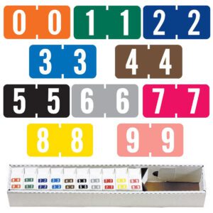 Tab Compatible Mini Numeric Labels, #0-9 Numeric Set, Vinyl Stock, 1/2" X 1" Individual Numbers - 10 Rolls of 1000 - Image 1