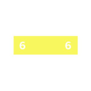 Ames Compatible Numeric Labels, Number "6" Yellow, Laminated Stock, 1/2" X 1-3/4" Individual Numbers - Roll of 1000