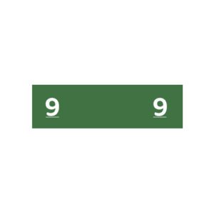 Ames Compatible Numeric Labels, Number "9" Green, Laminated Stock, 1/2" X 1-3/4" Individual Numbers - Roll of 1000