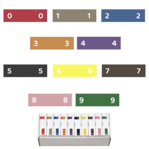 Ames Compatible Numeric Labels, Number "0-9" Numeric Set, Laminated Stock, 1/2" X 1-3/4" Individual Numbers - 10 Rolls of 1000