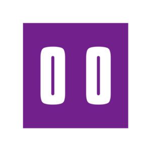IFC/AFV 3300 Compatible Numeric Labels, Number "0", Purple, Laminated Stock,  1-7/8" x 1-7/8" Individual Numbers - Roll of 500