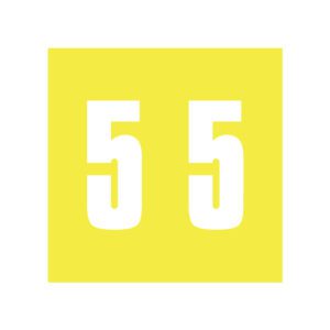 IFC/AFV 3300 Compatible Numeric Labels, Number "5", Yellow, Laminated Stock,  1-7/8" x 1-7/8" Individual Numbers - Roll of 500