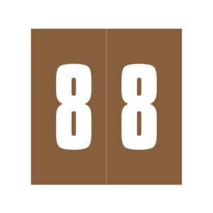 IFC/AFV 3300 Compatible Numeric Labels, Number "8", Brown, Laminated Stock, 1-7/8" x 1-7/8" Individual Numbers - Roll of 500 - Image 1