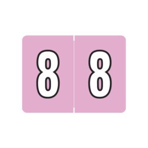 Datafile / Tab L8700 Compatible Numeric Labels, Number "8", Lilac, Laminated Stock,  15/16" x 1-1/4" Individual Numbers - Roll of 500 - Image 1
