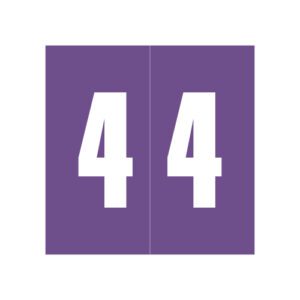 Ames Compatible Numeric Labels, Number "4" Purple, Unlaminated Stock, 1-7/8" X 1-7/8" Individual Numbers - Roll of 1000 - Image 1