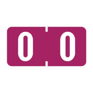 Amerifile Compatible Numeric Labels, Number "0", Red, Vinyl Stock, 1/2" X 1" Individual Numbers - Roll of 500 - Image 1