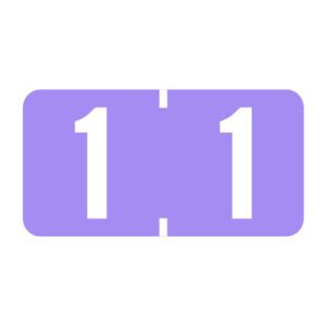 Amerifile Compatible Numeric Labels, Number "1", Lilac, Vinyl Stock, 1/2" X 1" Individual Numbers - Roll of 500 - Image 1