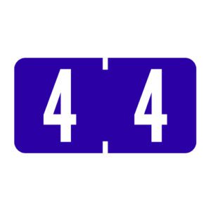 Amerifile Compatible Numeric Labels, Number "4", Dark Blue, Vinyl Stock, 1/2" X 1" Individual Numbers - Roll of 500 - Image 1