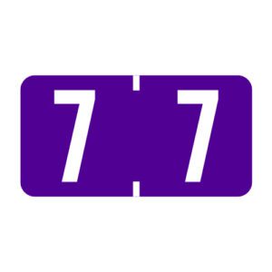 Amerifile Compatible Numeric Labels, Number "7", Purple, Vinyl Stock, 1/2" X 1" Individual Numbers - Roll of 500 - Image 1
