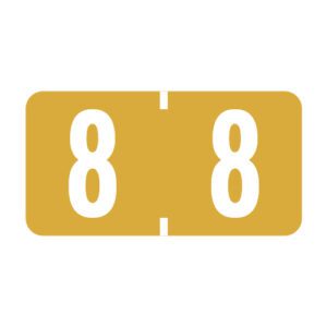 Amerifile Compatible Numeric Labels, Number "8", Yellow, Vinyl Stock, 1/2" X 1" Individual Numbers - Roll of 500 - Image 1