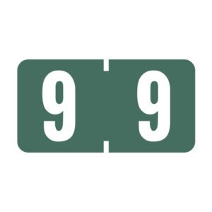 Amerifile Compatible Numeric Labels, Number "9", Dark Green, Vinyl Stock, 1/2" X 1" Individual Numbers - Roll of 500 - Image 1