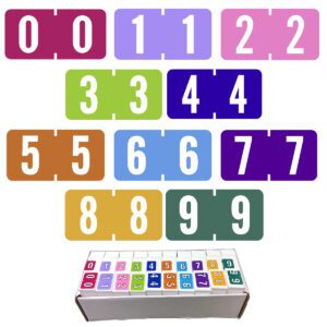 Amerifile Compatible Numeric Labels, #0-9 Numeric Set, Vinyl Stock, 1/2" X 1" Individual Numbers - 10 Roll of 500 - Image 1