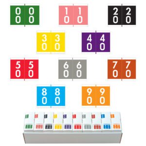 Barkley DAVM Compatible Double Digit Labels, 00-99 Double Digit Set, Laminated Stock, 1-3/16" X 1-1/2" Individual Numbers - 10 Roll of 500 - Image 1