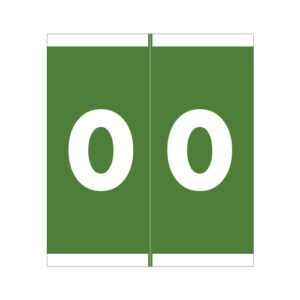 Barkley AVNM Compatible Numerical Labels, Number "0" , Green, Laminated Stock, 1-11/16" X 1-1/2" Individual Numbers - Roll of 500