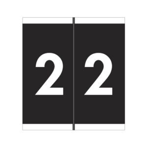 Barkley AVNM Compatible Numerical Labels, Number "2" , Black, Laminated Stock, 1-11/16" X 1-1/2" Individual Numbers - Roll of 500