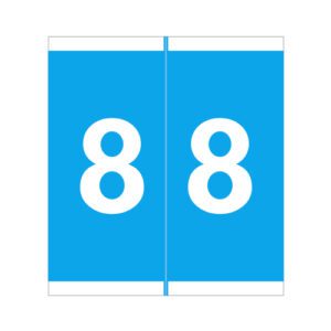 Barkley AVNM Compatible Numerical Labels, Number "8" , Blue, Laminated Stock, 1-11/16" X 1-1/2" Individual Numbers - Roll of 500