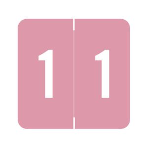 Barkley FNDBM-S Compatible Numerical Labels, Number "1" , Pink, Laminated Stock, 1-1/2" X 1-1/2" Individual Numbers - Roll of 500