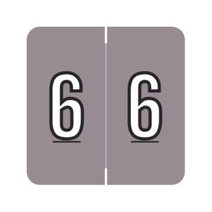 Barkley FNBRM Compatible Numerical Labels, Number "6" , Lavender, Laminated Stock, 1-1/2" X 1-1/2" Individual Numbers - Roll of 500
