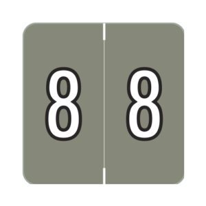 Barkley FNDBM Compatible Numerical Labels, Number "8" , Lavender, Laminated Stock, 1" X 1-1/2" Individual Numbers - Roll of 500