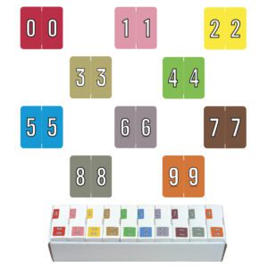 Barkley FNDBM Compatible Numerical Labels, "0-9" Numeric Set, Laminated Stock, 1" X 1-1/2" Individual Numbers - 10 Roll of 500