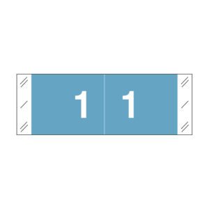 Tabbies 11850 Compatible Numerical Labels, Number "1" , Blue, Laminated Stock, 1/2" X 1-1/2" Individual Numbers - Roll of 500