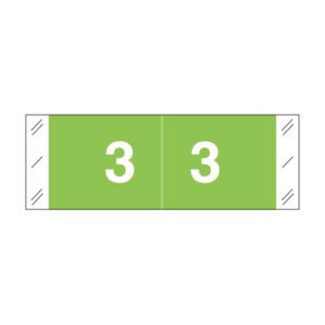 Tabbies 11850 Compatible Numerical Labels, Number "3" , Light Green, Laminated Stock, 1/2" X 1-1/2" Individual Numbers - Roll of 500