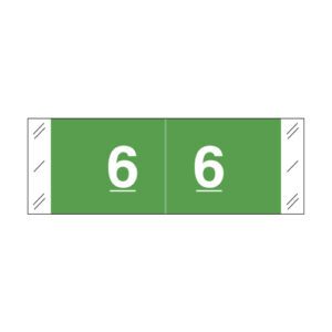 Tabbies 11850 Compatible Numerical Labels, Number "6" , Dark Green, Laminated Stock, 1/2" X 1-1/2" Individual Numbers - Roll of 500