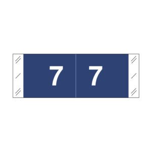 Tabbies 11850 Compatible Numerical Labels, Number "7" , Royal Blue, Laminated Stock, 1/2" X 1-1/2" Individual Numbers - Roll of 500