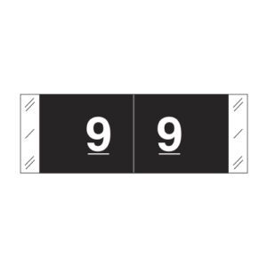 Tabbies 11850 Compatible Numerical Labels, Number "9" , Black, Laminated Stock, 1/2" X 1-1/2" Individual Numbers - Roll of 500
