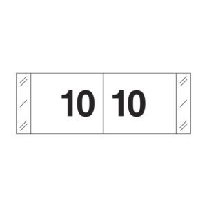 Tabbies 11830 Compatible Numerical Labels, Number "10" , White, Laminated Stock, 1/2" X 1-1/2" Individual Numbers - Roll of 500