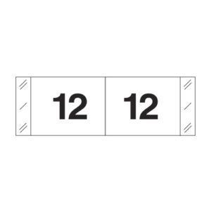 Tabbies 11830 Compatible Numerical Labels, Number "12" , White, Laminated Stock, 1/2" X 1-1/2" Individual Numbers - Roll of 500