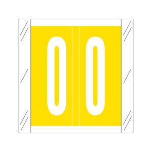 Tabbies 11500 Compatible Numerical Labels, Number "0" , Yellow, Laminated Stock, 1-1/2" X 1-1/2" Individual Numbers - Roll of 500