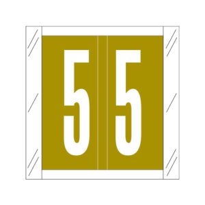 Tabbies 11500 Compatible Numerical Labels, Number "5" , Gold, Laminated Stock, 1-1/2" X 1-1/2" Individual Numbers - Roll of 500