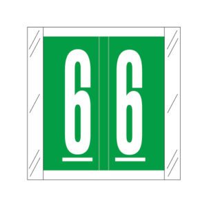 Tabbies 11500 Compatible Numerical Labels, Number "6" , Dark Green, Laminated Stock, 1-1/2" X 1-1/2" Individual Numbers - Roll of 500