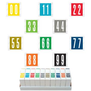 Tabbies 11500 Compatible Numerical Labels, #0-9 Numeric Set, Laminated Stock, 1-1/2" X 1-1/2" Individual Numbers - 10 Rolls of 500