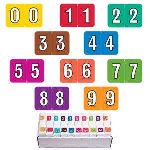 Colwell Jewel Tone Compatible Numerical Labels, #0-9 Numeric Set, Laminated Stock, 1" X 1-1/2" Individual Numbers - 10 Rolls of 500